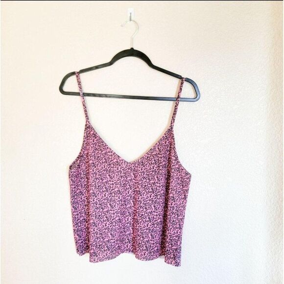 Pretty Little Things Womens Top 8/M Leopard Print Blouse Cami Pink New - Picture 9 of 10